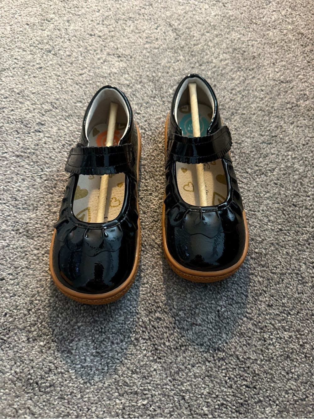 Livie & Luca Ruche Black Patent Mary Janes Sz 12 - Picture 2 of 5